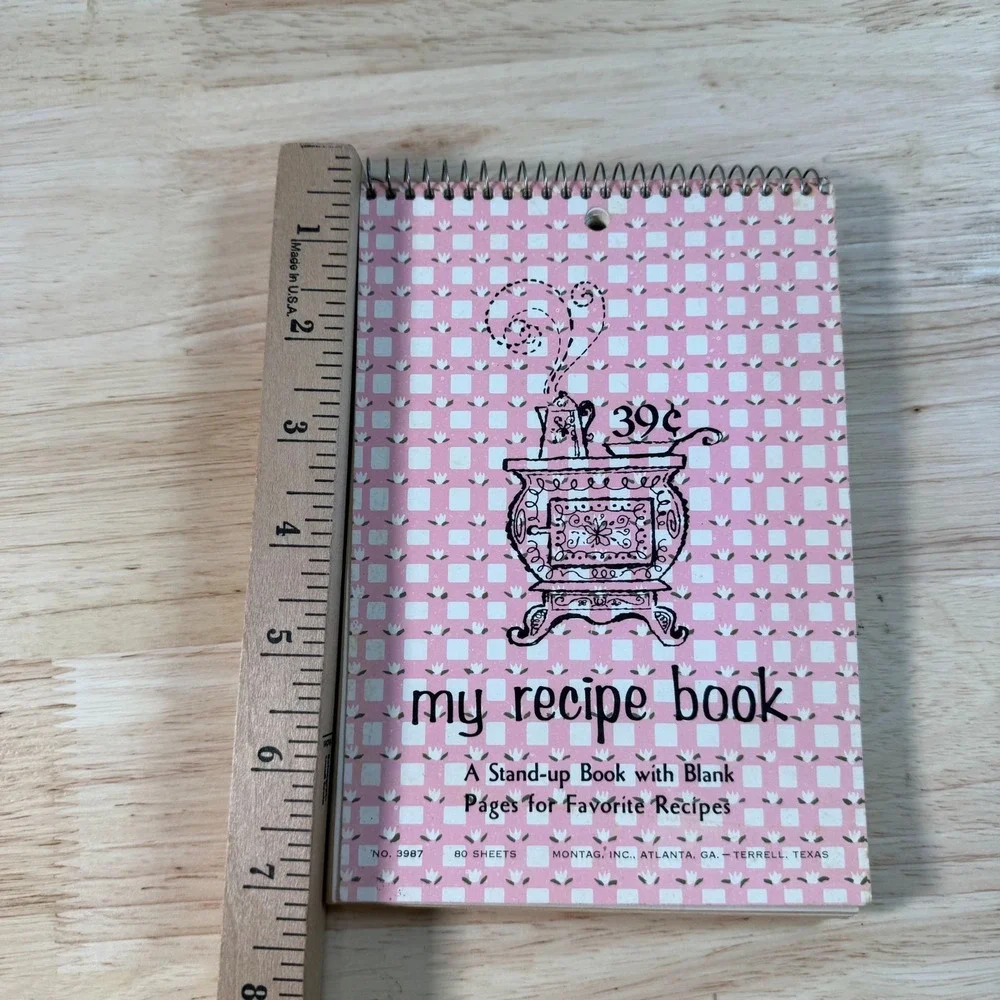 Vintage Montag My Recipe Book Kitchen Spiral Bound Blank Pages - 80 Sheets